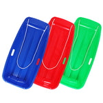 PEXMOR 35in 2 Packs Plastic Kids Snow Sled Green + Red/Blue