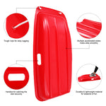 PEXMOR 35in 2 Packs Plastic Kids Snow Sled Green + Red/Blue