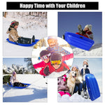 PEXMOR 35in 2 Packs Plastic Kids Snow Sled Green + Red/Blue