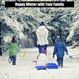 PEXMOR 35in 2 Packs Plastic Kids Snow Sled Green + Red/Blue