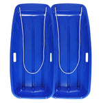 PEXMOR 35in 2 Packs Plastic Kids Snow Sled Green + Red/Blue