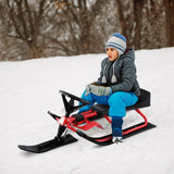 PEXMOR Twin Brakes Snow Racer Sled Red & Black