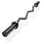 PEXMOR 47inch Olympic Curl Bar Barbell Silver/Black