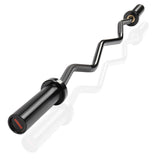 PEXMOR 47inch Olympic Curl Bar Barbell Silver/Black