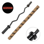 PEXMOR 47inch Olympic Curl Bar Barbell Silver/Black