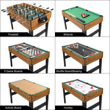 PEXMOR 48inch 10 in 1 Multifunctional Game Table Wood Color