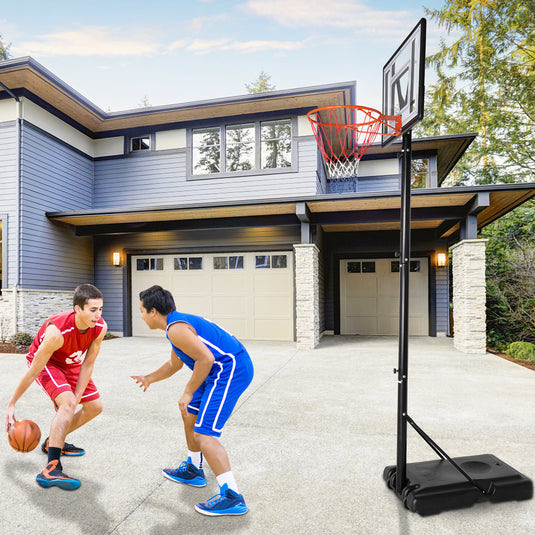 PEXMOR Portable Basketball Hoop 5.9'-10' Height Adjustable Backboard Stand