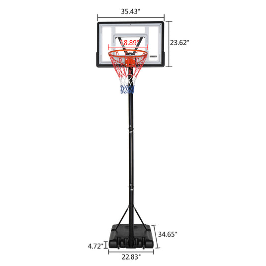 PEXMOR Portable Basketball Hoop 5.9'-10' Height Adjustable Backboard Stand