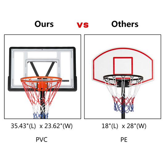 PEXMOR Portable Basketball Hoop 5.9'-10' Height Adjustable Backboard Stand