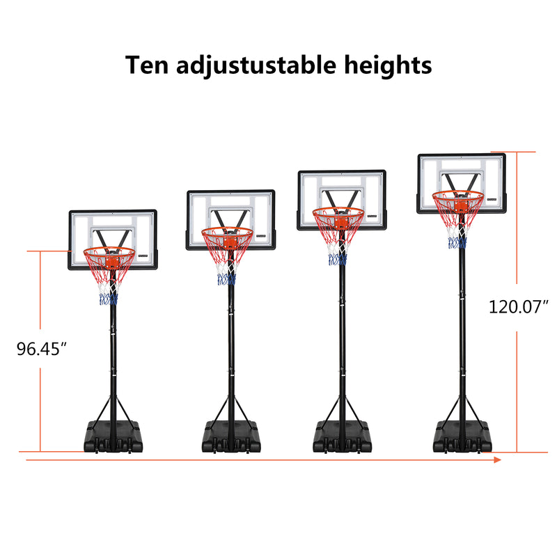 Load image into Gallery viewer, PEXMOR Portable Basketball Hoop 5.9&#39;-10&#39; Height Adjustable Backboard Stand

