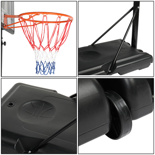 PEXMOR Portable Basketball Hoop Height Adjustable 5.9'-10' Basketball Stand  Backboard System for Both Youth and Adults w/Wheels 2 Nets Shatterproof PVC  Backboard Indoor & Outdoor : : Toys & Games