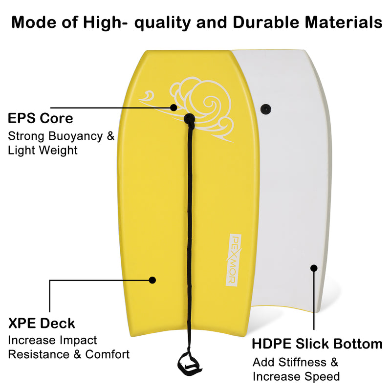 Load image into Gallery viewer, PEXMOR 41in Adjustable Lightweight Bodyboard Yellow/Blue/Pink/Green
