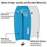PEXMOR 41in Adjustable Lightweight Bodyboard Yellow/Blue/Pink/Green