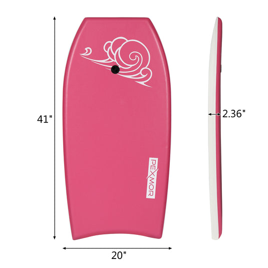 PEXMOR 41in Adjustable Lightweight Bodyboard Yellow/Blue/Pink/Green