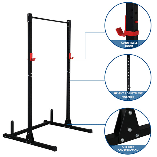 PEXMOR 500 lbs Power Cage  with Adjustable Pull Up Bar & J-Cups Black