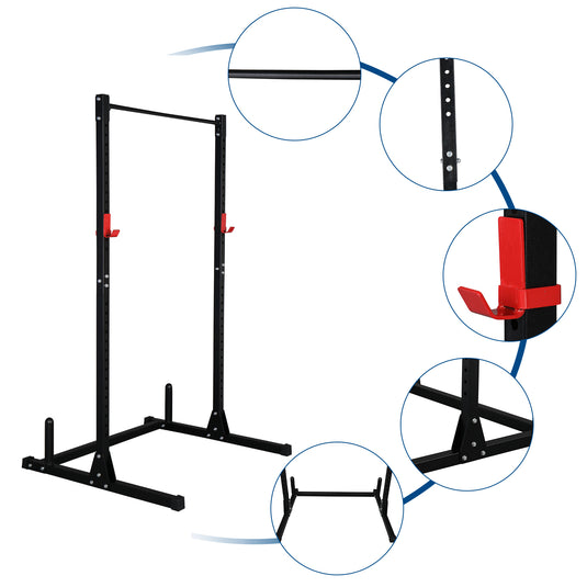 PEXMOR 500 lbs Power Cage  with Adjustable Pull Up Bar & J-Cups Black