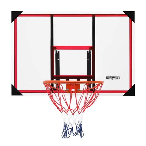 PEXMOR Wall-Mount Basketball Backboard Hoops Goals Rim Combo Kit