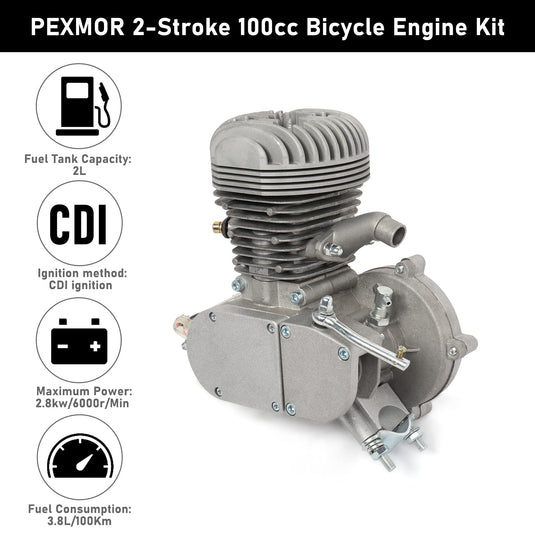 PEXMOR 100CC Bicycle Engine Refit Kit for 26/28in V Frame Bicycle