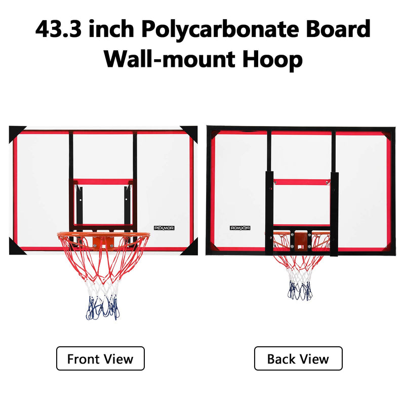 Load image into Gallery viewer, PEXMOR Wall-Mount Basketball Backboard Hoops Goals Rim Combo Kit
