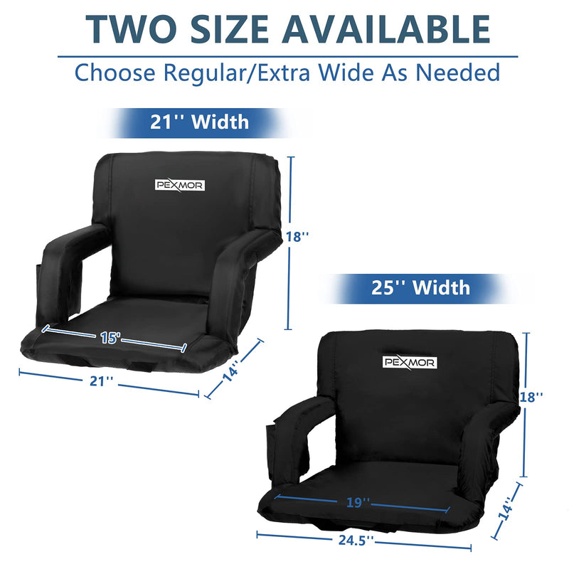 Load image into Gallery viewer, PEXMOR 21/25in Portable Padded Seats with Bag and Armrests Black/Blue
