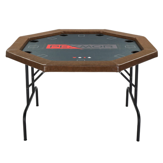 PEXMOR 8 Player Foldable Octagonal Poker Game Table with Stainless Steel Cup Holders