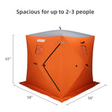 PEXMOR Waterproof Oxford Fabric Pop-up Hub-Style 15/31lbs Ice Fishing Shelter Orange