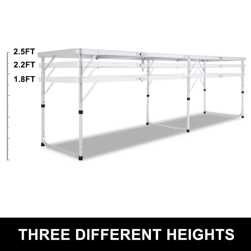 Load image into Gallery viewer, PEXMOR 8ft Portable Folding Beer Pong Table with Cup Holes White/Black
