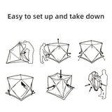 PEXMOR Waterproof Oxford Fabric Pop-up Hub-Style 15/31lbs Ice Fishing Shelter Orange