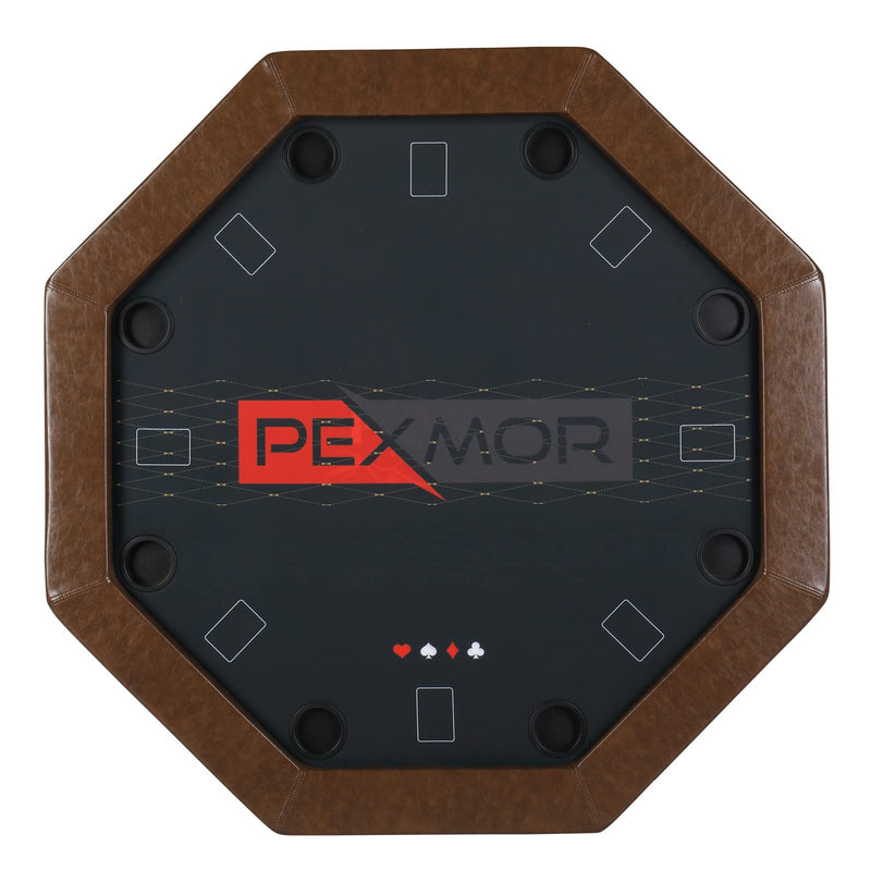 Load image into Gallery viewer, PEXMOR 8 Player Foldable Octagonal Poker Game Table with Stainless Steel Cup Holders
