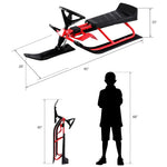 PEXMOR Twin Brakes Snow Racer Sled Red & Black