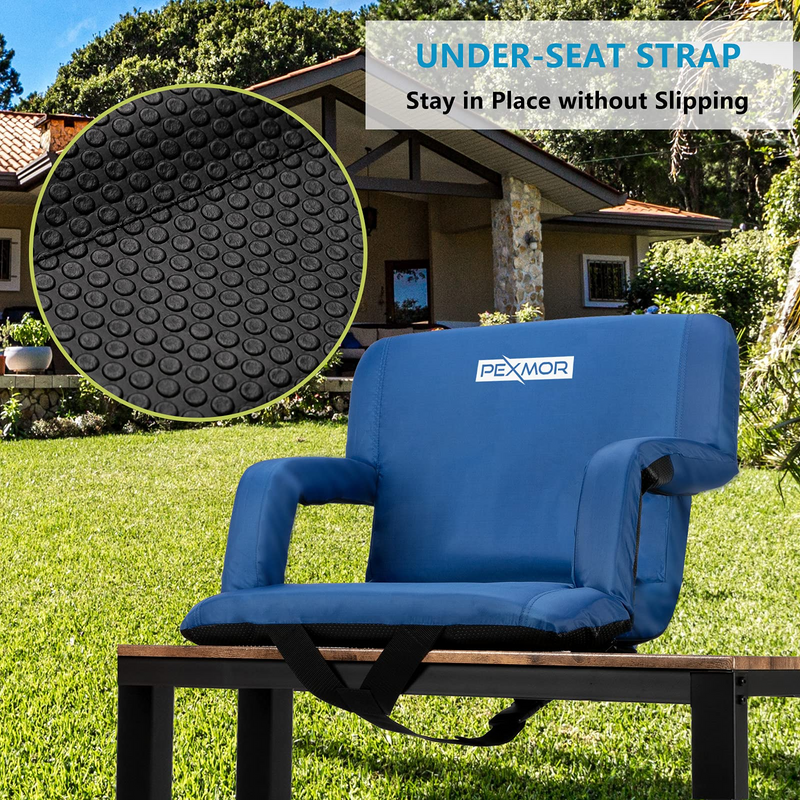 Load image into Gallery viewer, PEXMOR 21/25in Portable Padded Seats with Bag and Armrests Black/Blue
