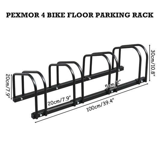 PEXMOR 4/5 Bikes Floor Parking Rack Bicycle Storage