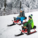 PEXMOR Twin Brakes Snow Racer Sled Red & Black
