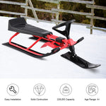 PEXMOR Twin Brakes Snow Racer Sled Red & Black