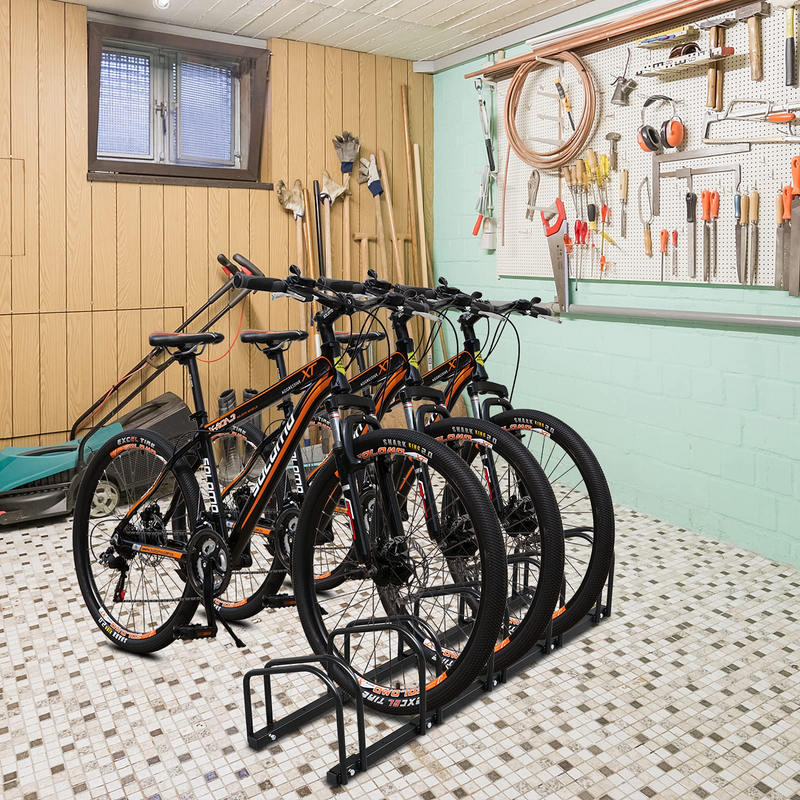 Load image into Gallery viewer, PEXMOR 4/5 Bikes Floor Parking Rack Bicycle Storage
